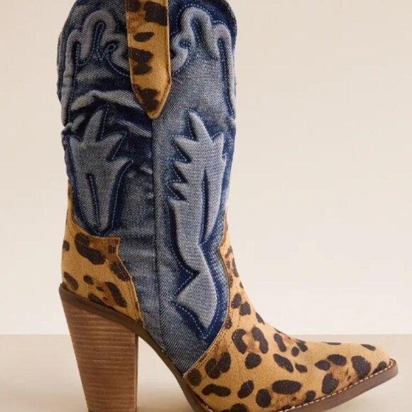 Dingo Tipsy Leopard  Leather Western Women's Boot 7.5 🆕⌚📦🏃💨🚚 - Picture 3 of 16